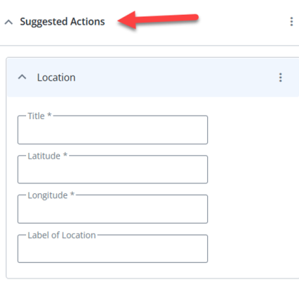 location suggested action